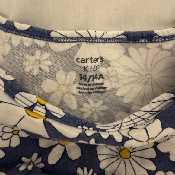 blue with white floral design brand carters size 14a - Picture 2 of 3